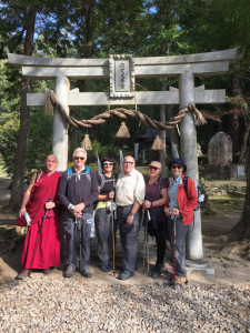 Brave Pilgrims at start of Kumano Kudo ancient Pilgrimage trail